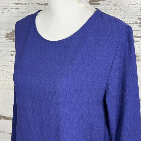 NICH  NILGUN Derman Asymmetric Hem Blouse Royal Blue S - Picture 2 of 5